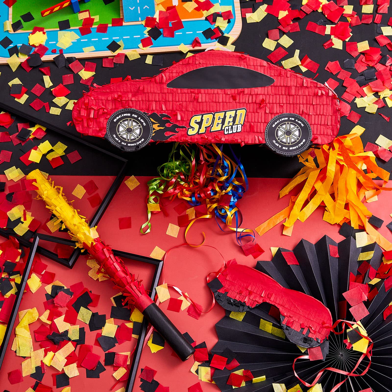 Lewtemi race car pinata filled decoration for vibrant party setup