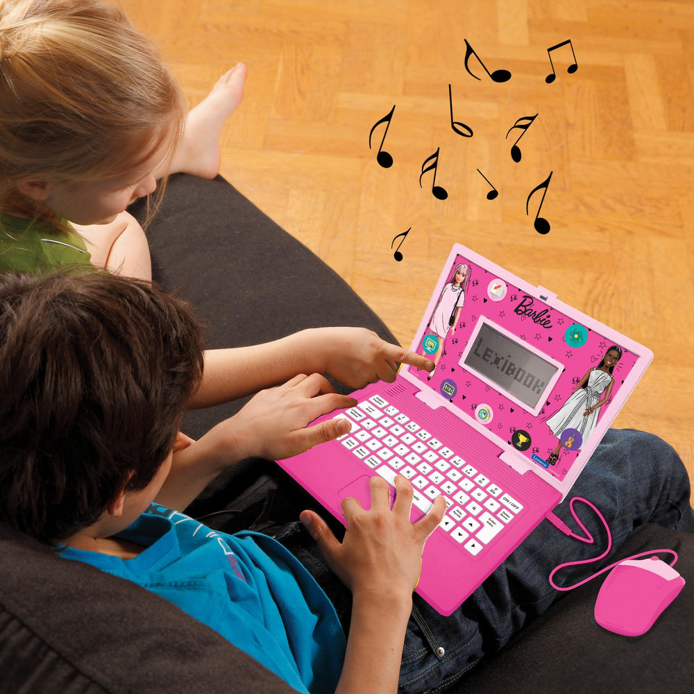 LEXiBOOK Barbie laptop bilingual games support language practice