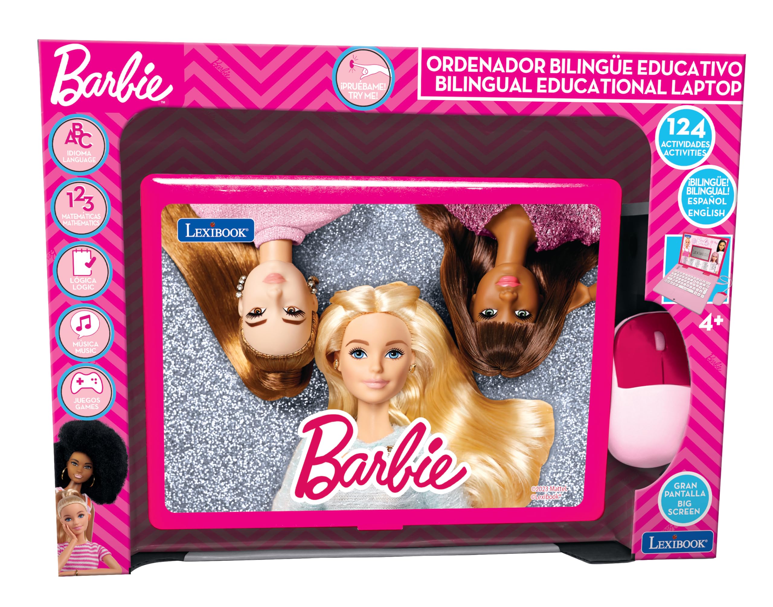 Lexibook Barbie compact laptop closed for easy on-the-go learning