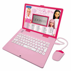Lexibook Barbie bilingual laptop front view pink for portable learning