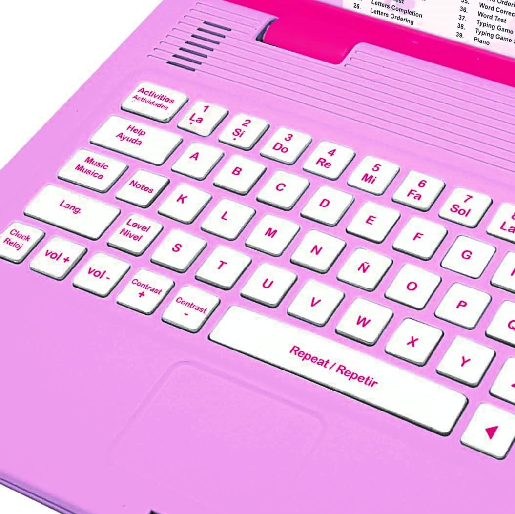 Lexibook Barbie bilingual laptop keyboard and mouse highlight interactive study
