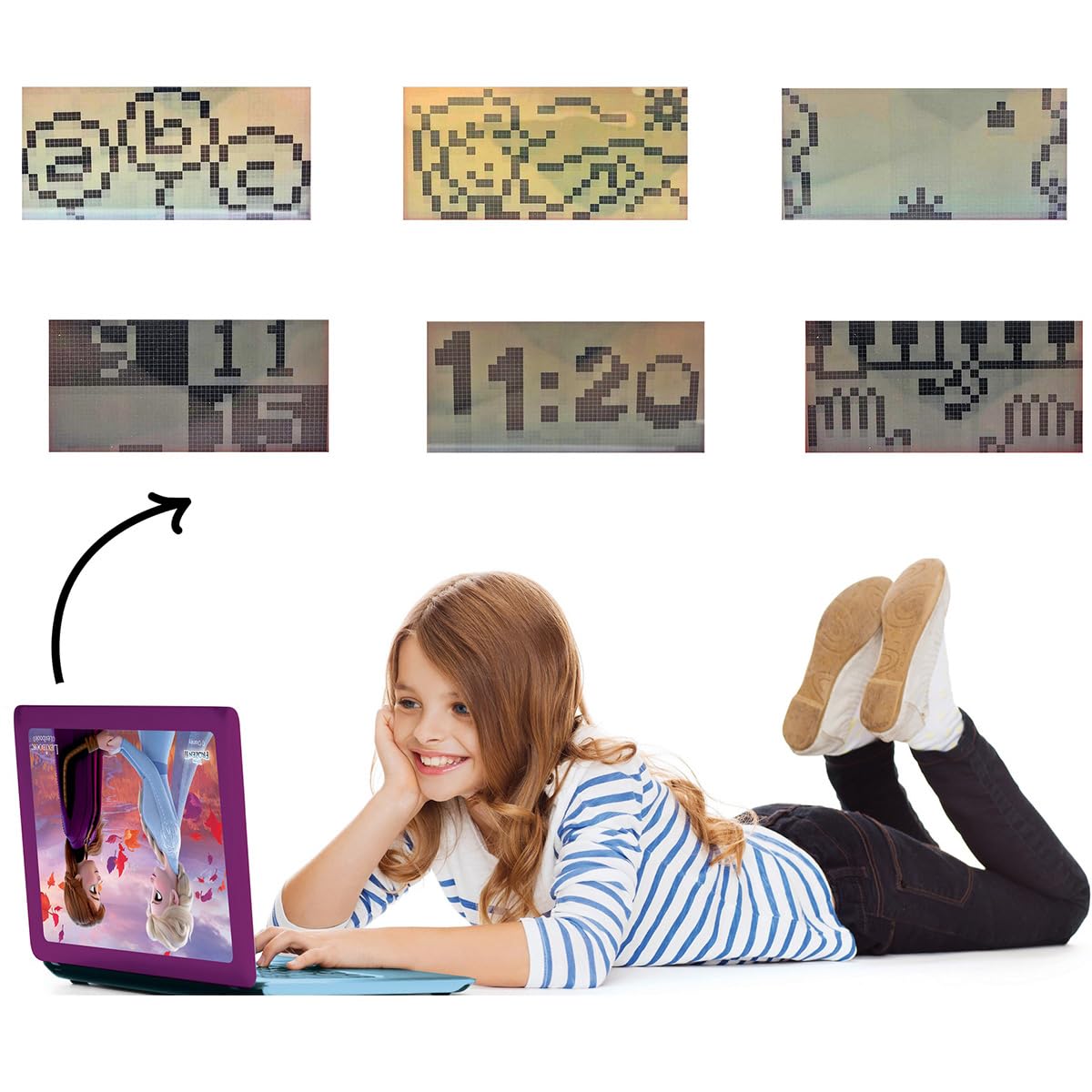 LEXiBOOK Frozen 2 LCD graphics animate lessons for motivation.