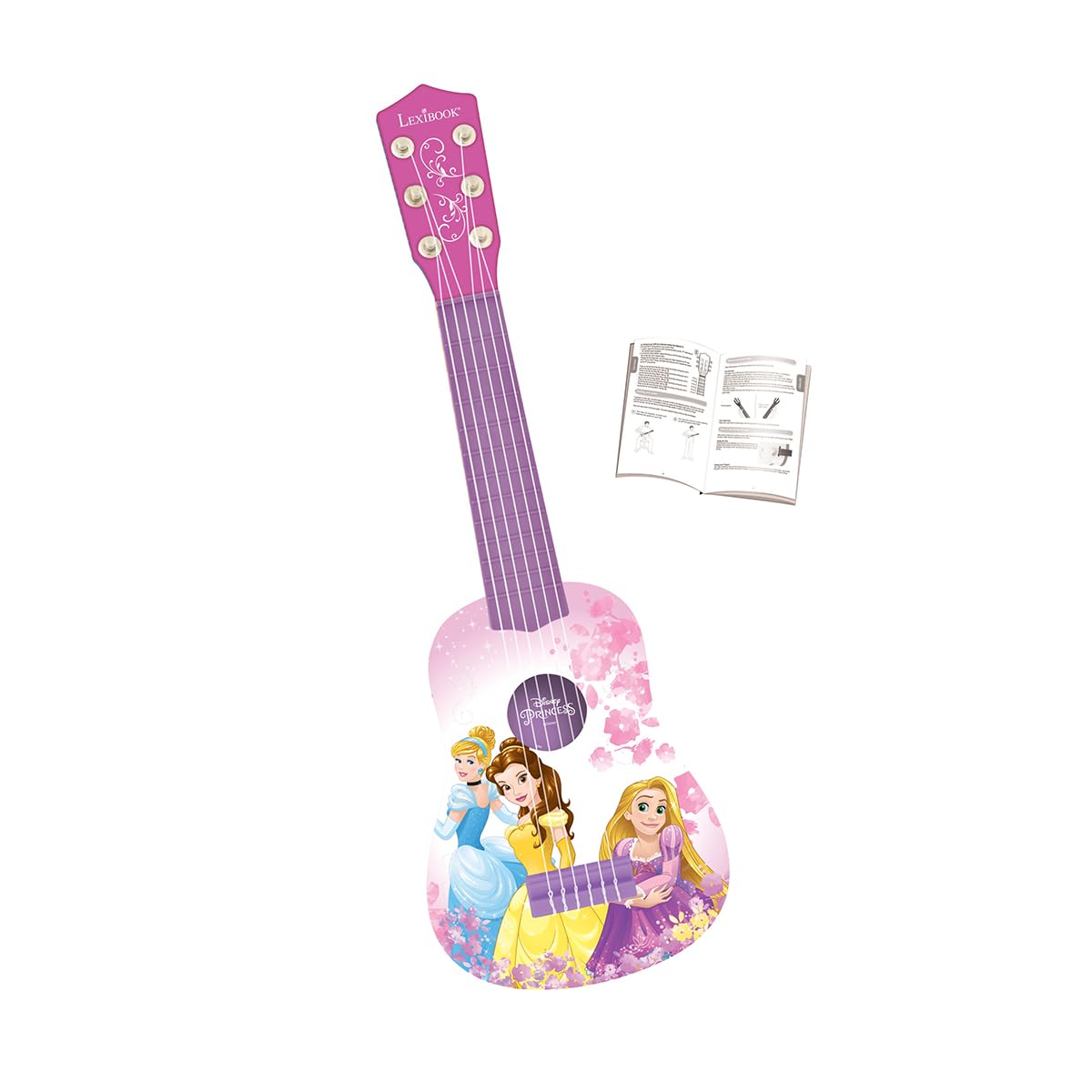 Lexibook Disney Princess first guitar pink promotes beginner-friendly play.