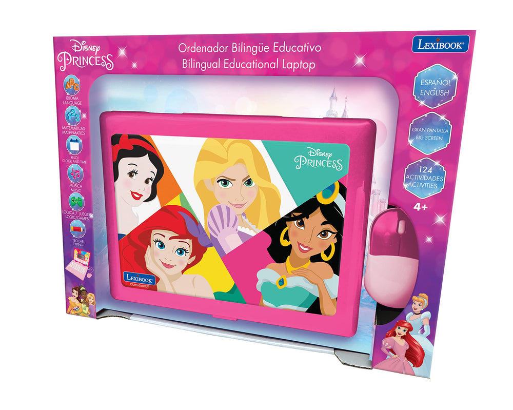 Lexibook Disney Princess laptop LCD screen animations, engaging visuals enhance learning sessions.
