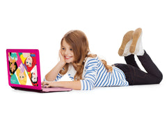 Lexibook Disney Princess laptop slim design, easy to carry and handle for young learners.