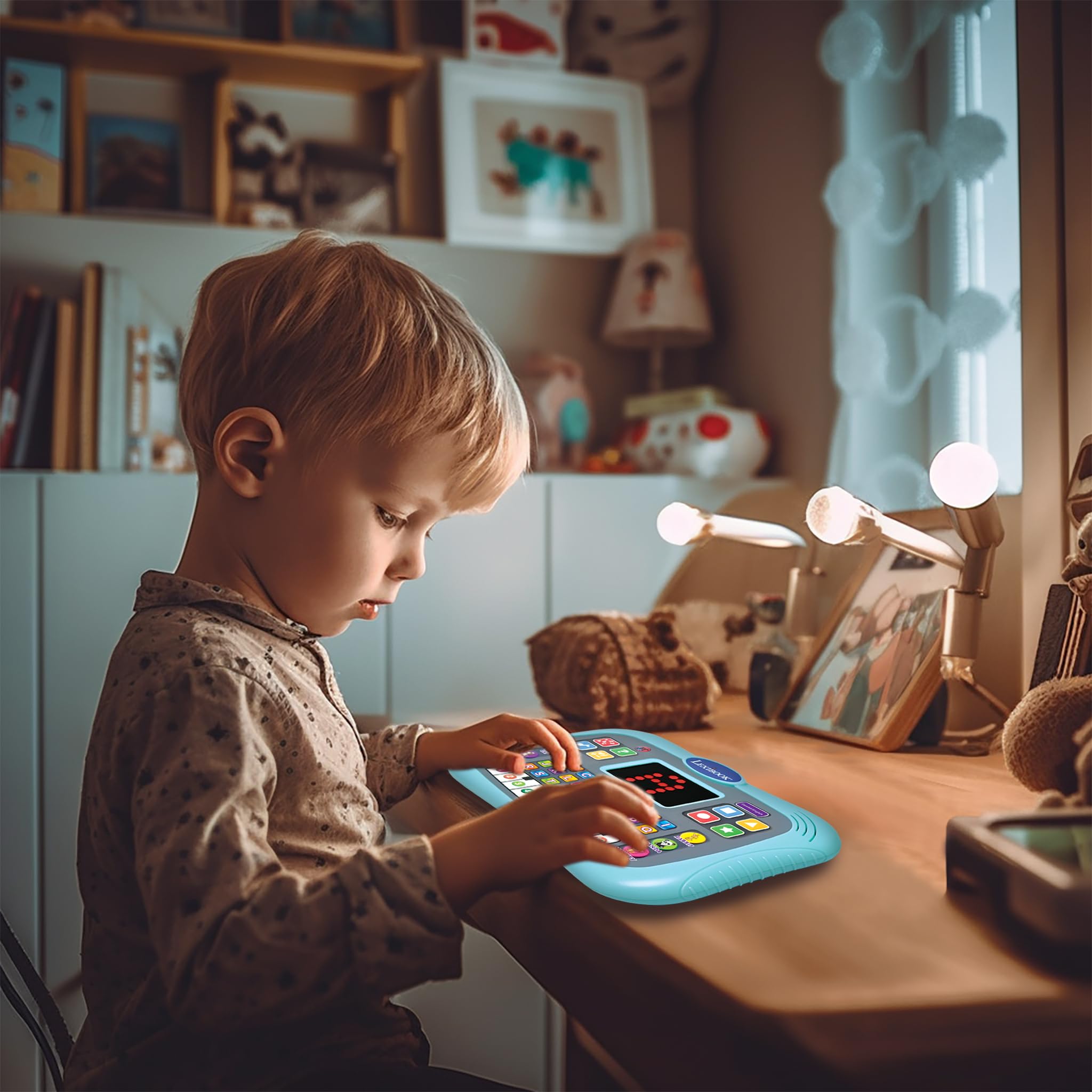 Lexibook tablet in piano mode ready for kids to create melodies.