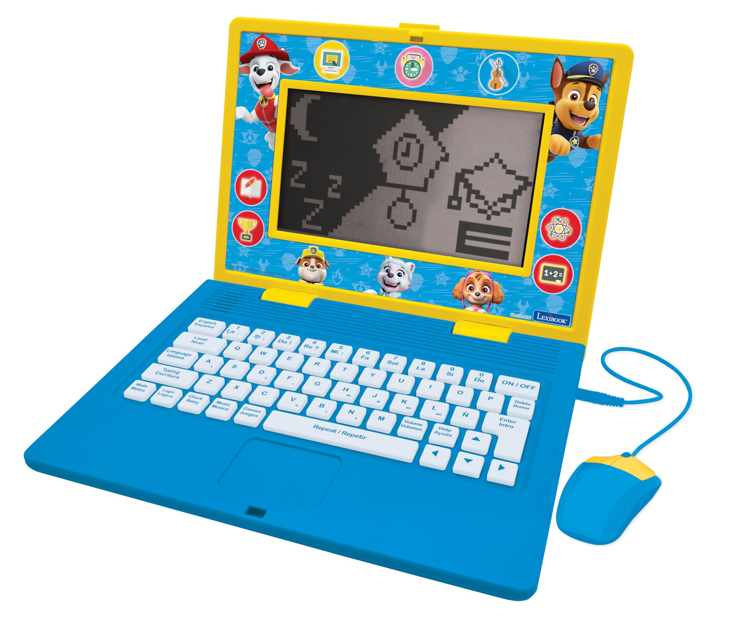 Lexibook Paw Patrol laptop screen with a bright 6.67-inch display for immersive learning.