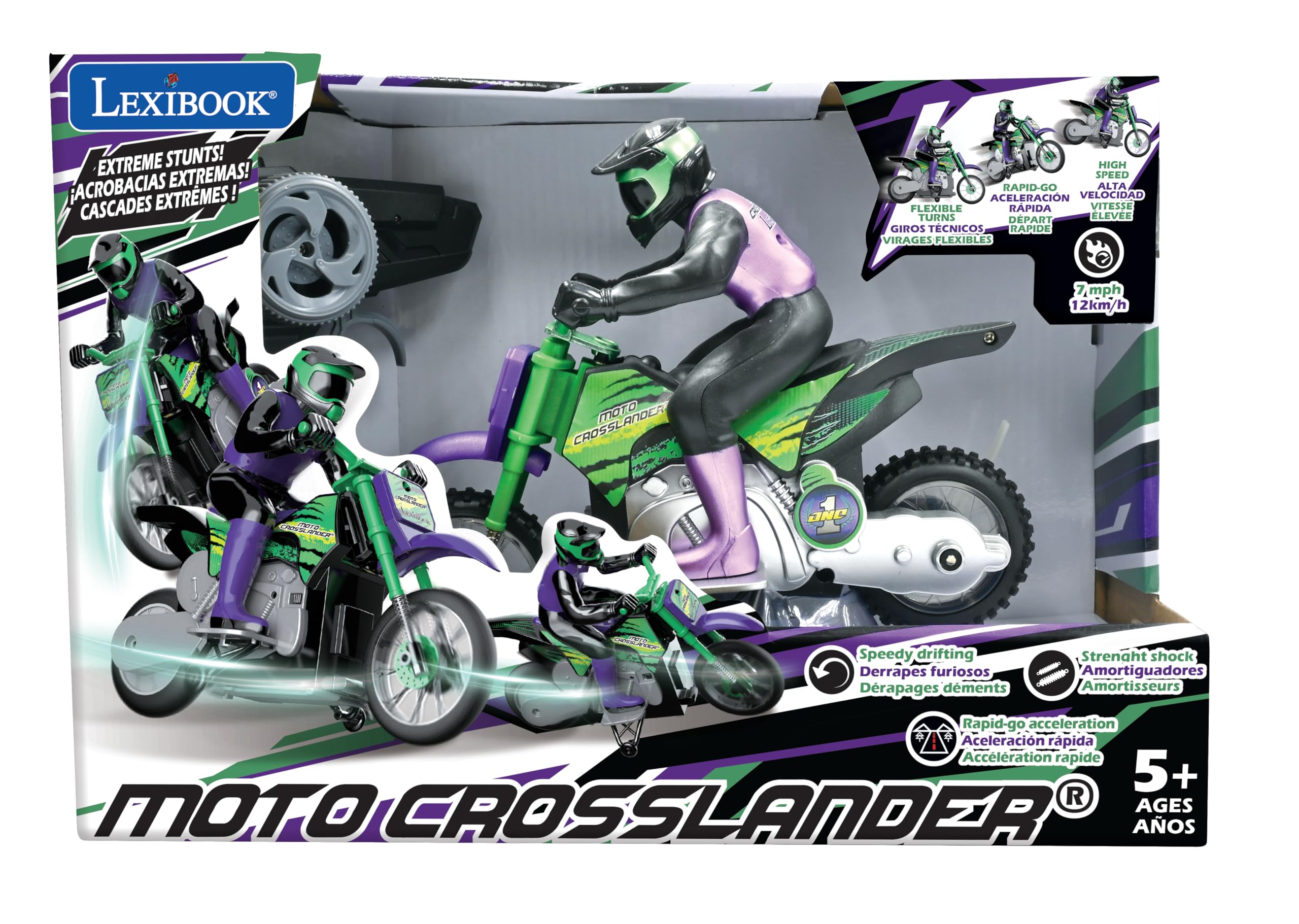 LEXiBOOK RC18 Crosslander suspension and wheels ready for stunts