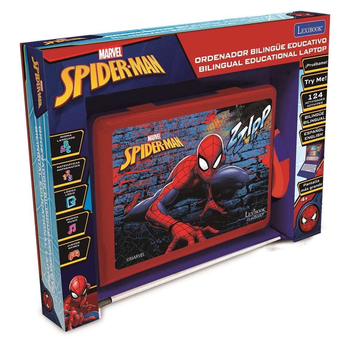 LEXiBOOK Spider-Man screen with animations for immersive educational activities.
