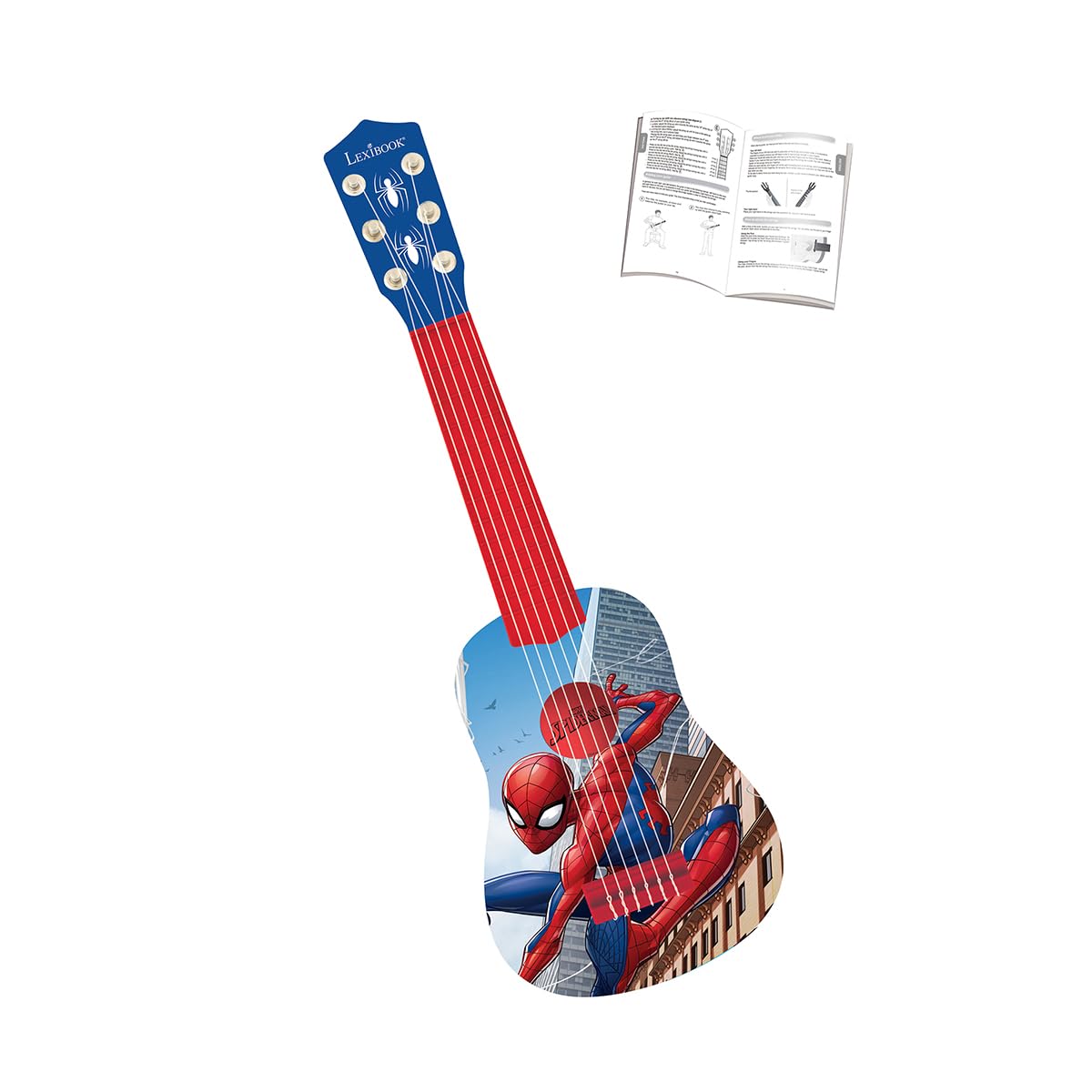 Lexibook Spider-Man my first guitar, 21 inch long, beginner-friendly.