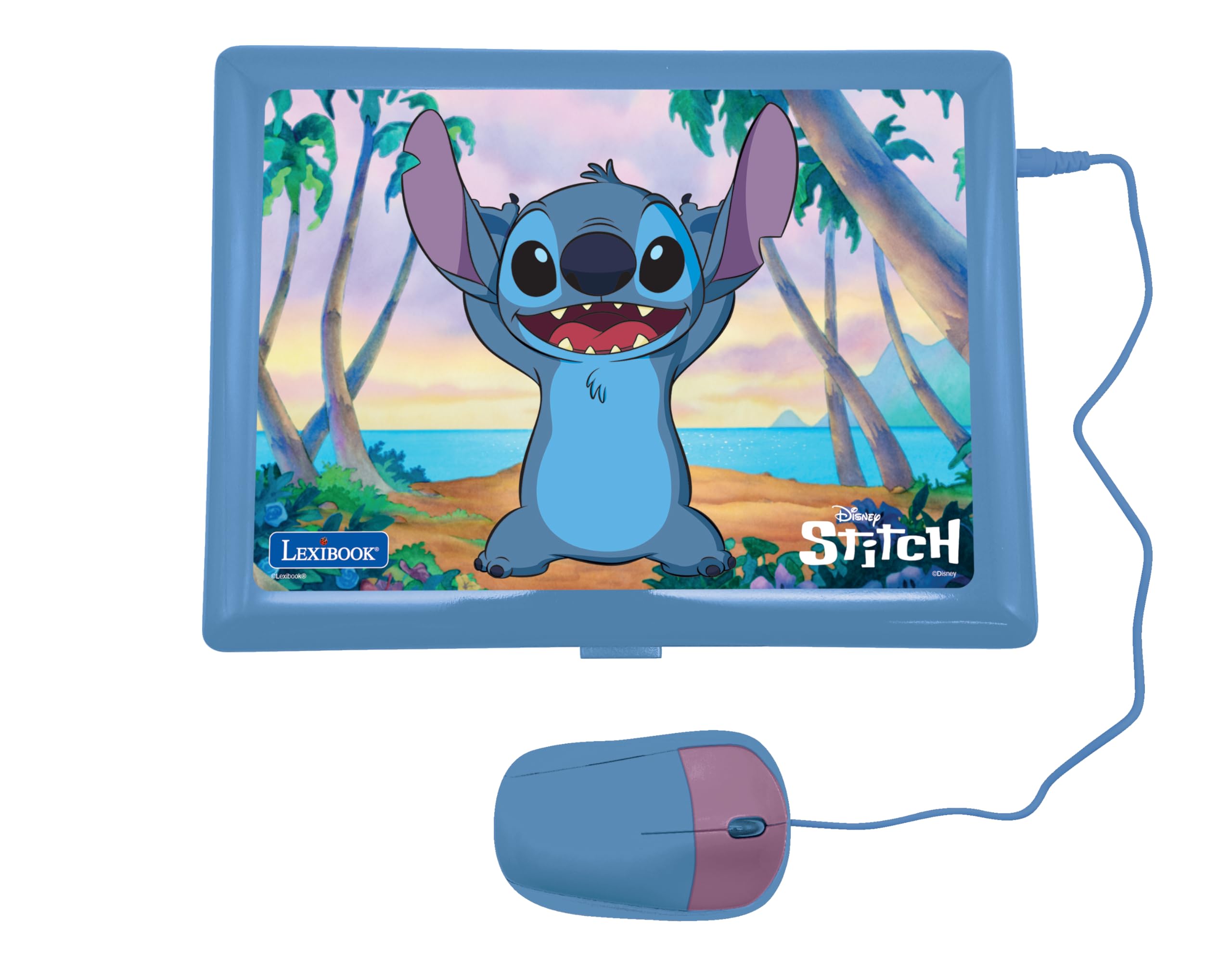 Close up of Lexibook Stitch keyboard and mouse highlighting realistic input for engaging learning