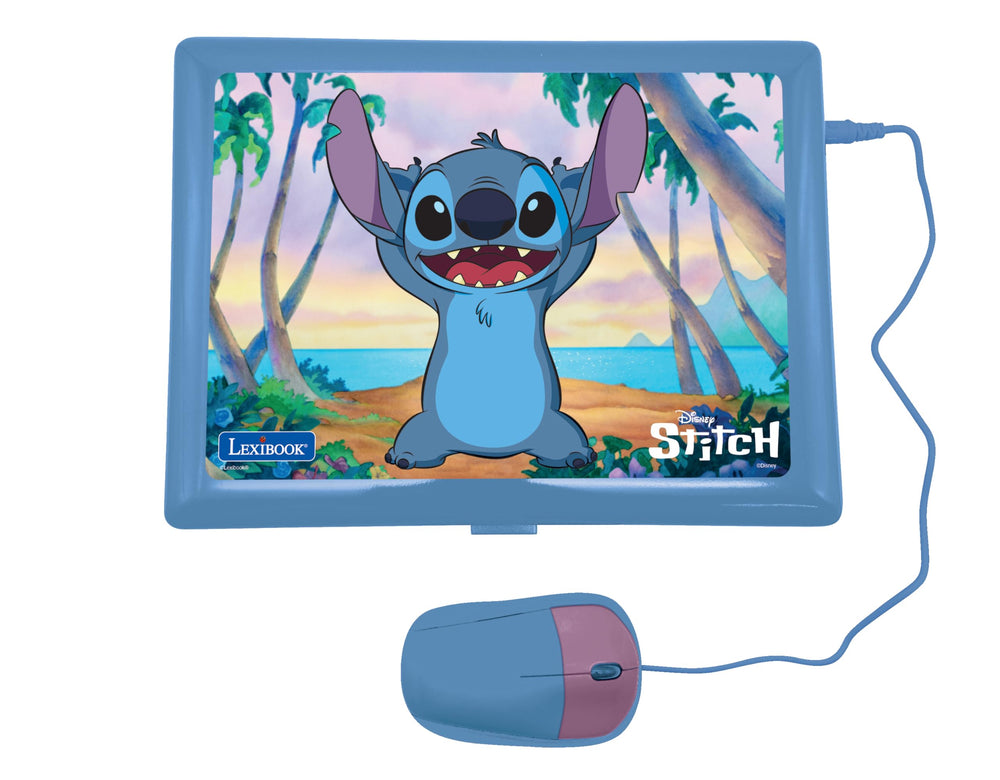 Close up of Lexibook Stitch keyboard and mouse highlighting realistic input for engaging learning