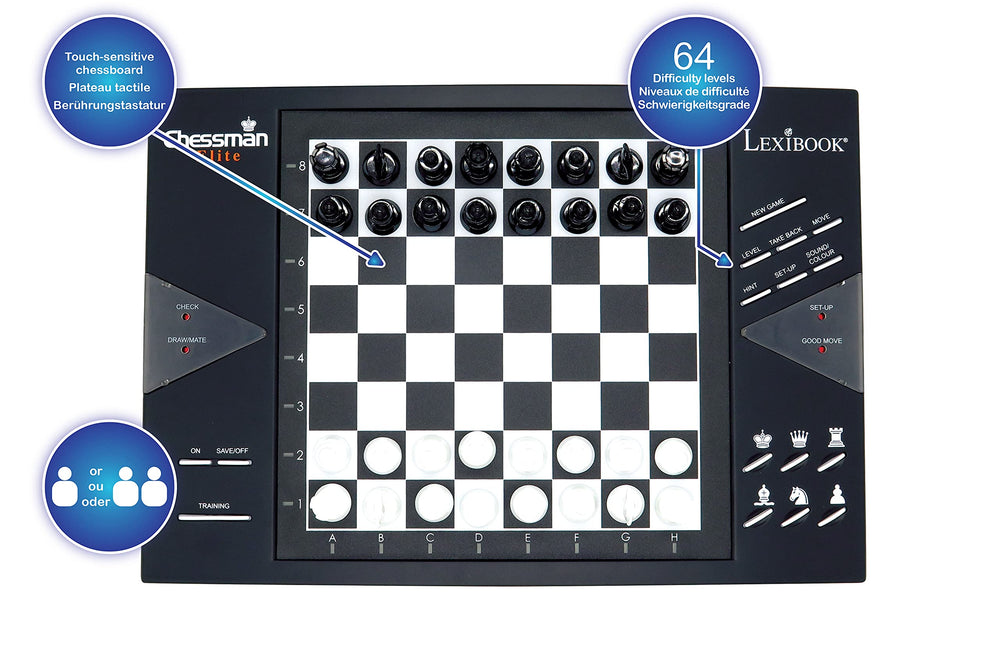 LEXiBOOK Chessman Elite training mode provides instant feedback to improve strategy.