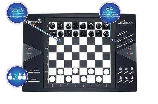 LEXiBOOK Chessman Elite training mode provides instant feedback to improve strategy.