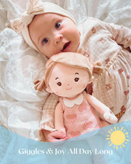 LeyaDoll five interactive sounds promote early language and emotional expression.