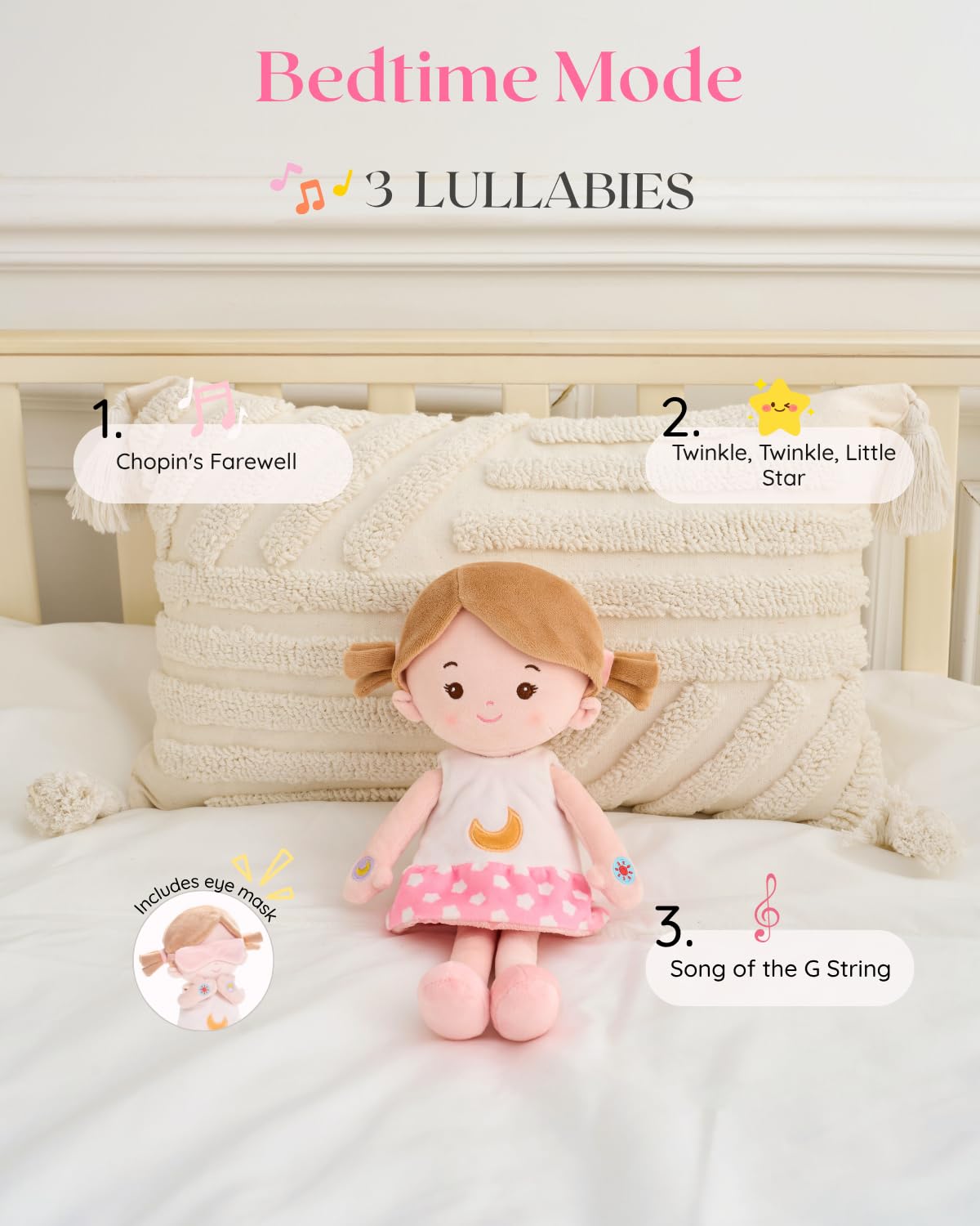 LeyaDoll squeezable hands trigger sounds on demand.