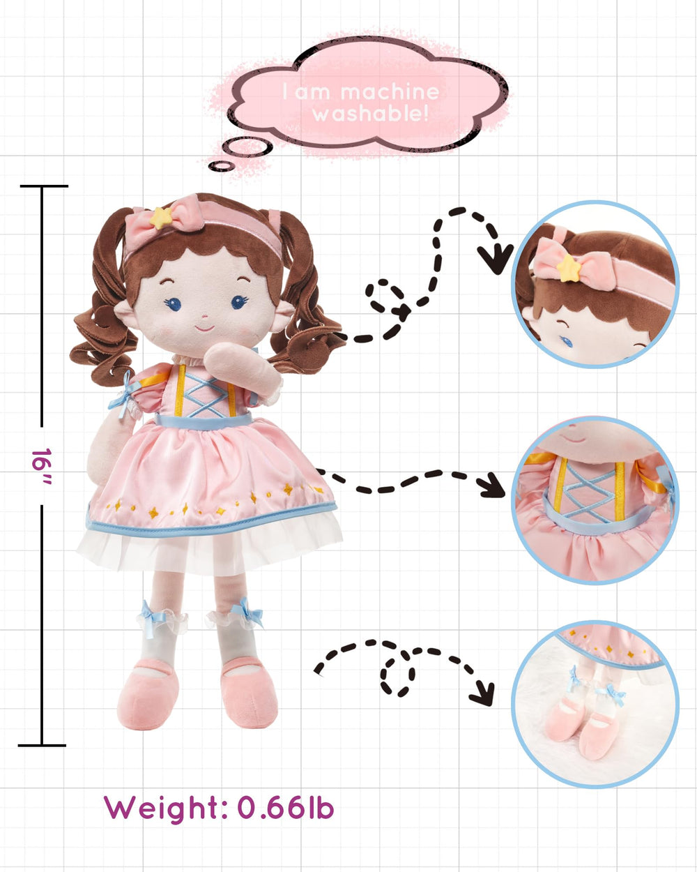 LeyaDoll first baby rag doll snuggle ready for imaginative play