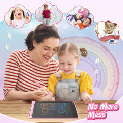 LEYAOYAO 8-pack black LCD drawing tablet for kids, durable travel companion.