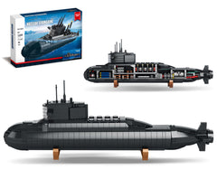 Leyic nuclear submarine building set assembly view for detailed hands-on construction