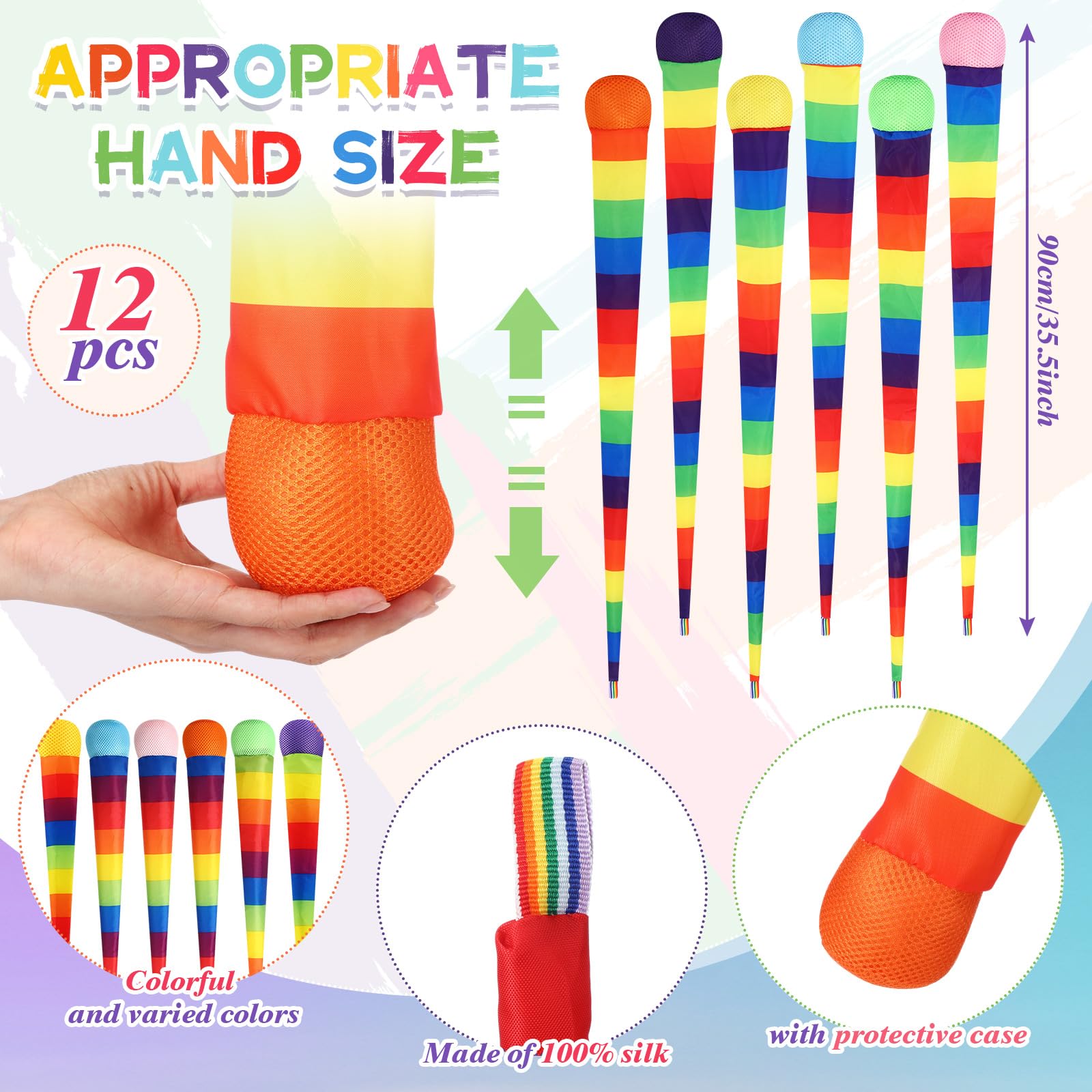 Leyndo throw and catch ball with orange rainbow tail designed for outdoor fun