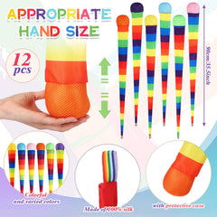 Leyndo throw and catch ball with orange rainbow tail designed for outdoor fun