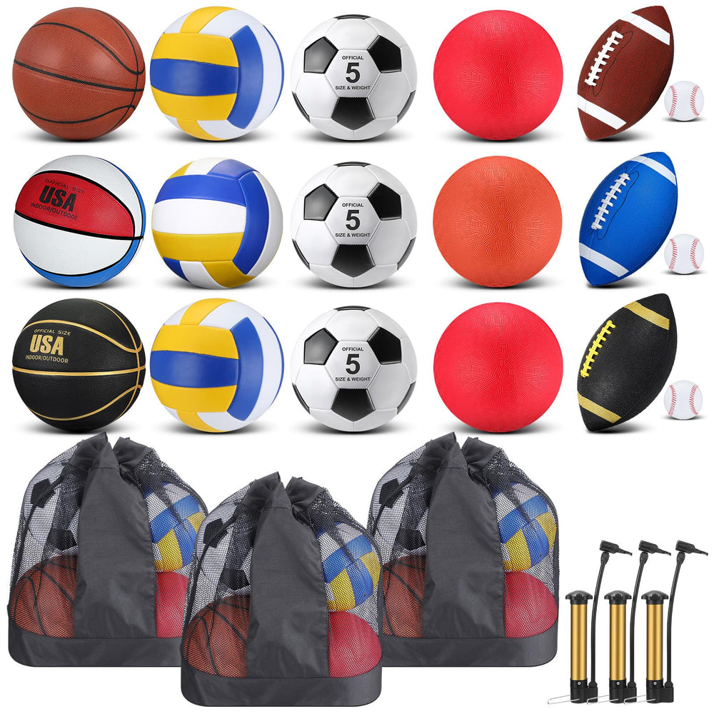 Leyndo 18-pcs sport balls bulk set for indoor and outdoor play