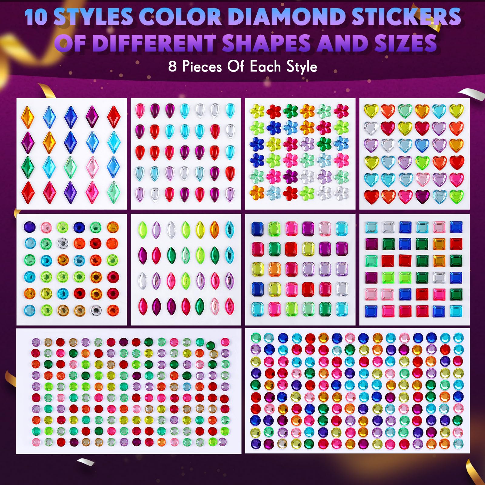 Leyndo acrylic gem stickers with self-adhesive for easy decoration