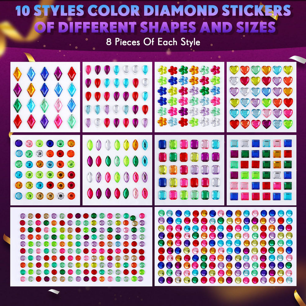 Leyndo acrylic gem stickers with self-adhesive for easy decoration
