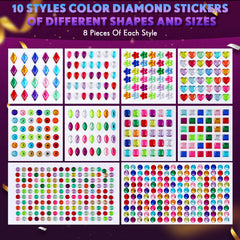 Leyndo acrylic gem stickers with self-adhesive for easy decoration