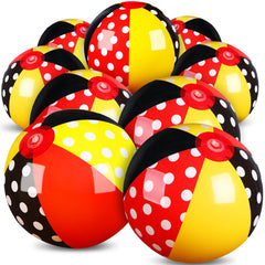 Leyndo beach ball 12-pack in red polka dots, ideal for pool parties and outdoor play