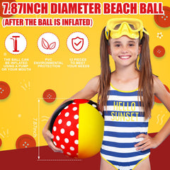 Leyndo beach ball with red polka dots pattern, fun for kids' parties