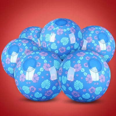 Leyndo beach ball with blue floral pattern for sunny poolside play.