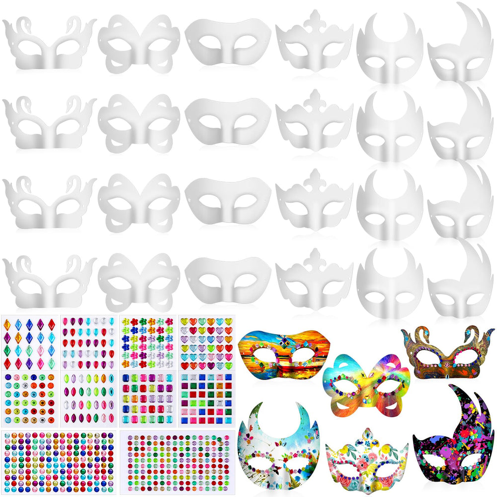 Leyndo blank masquerade mask in white for versatile DIY costume crafting