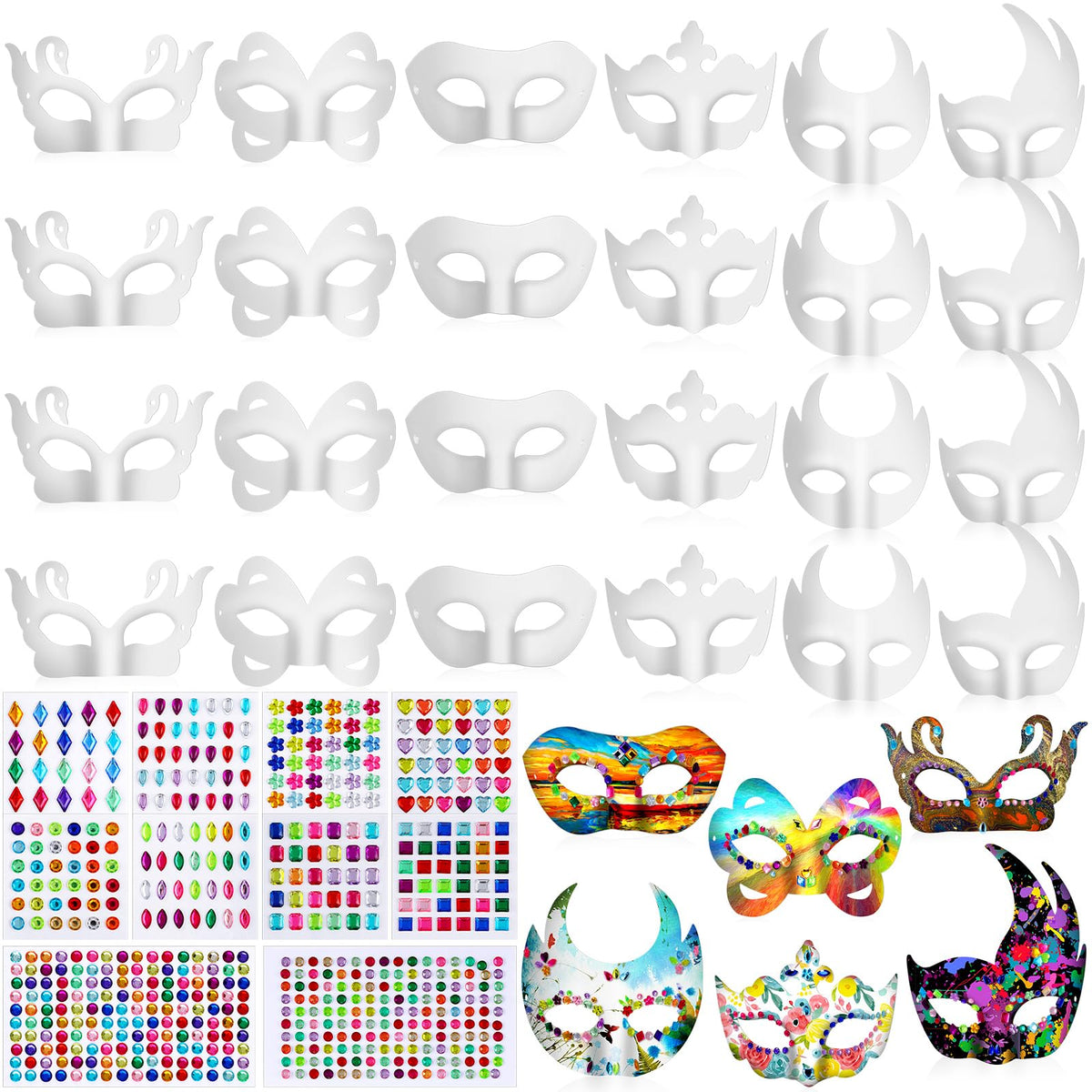 Leyndo blank masquerade mask in white for versatile DIY costume crafting
