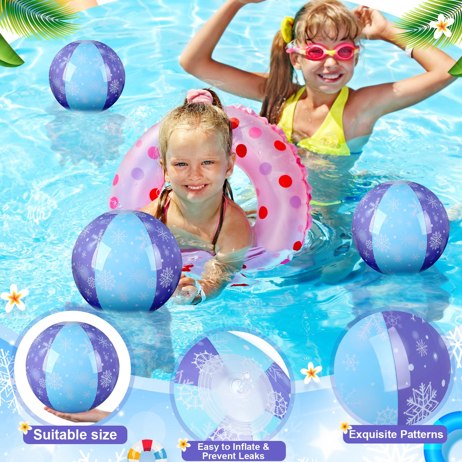 Leyndo bulk 12-pack beach balls for easy party gifts and group play