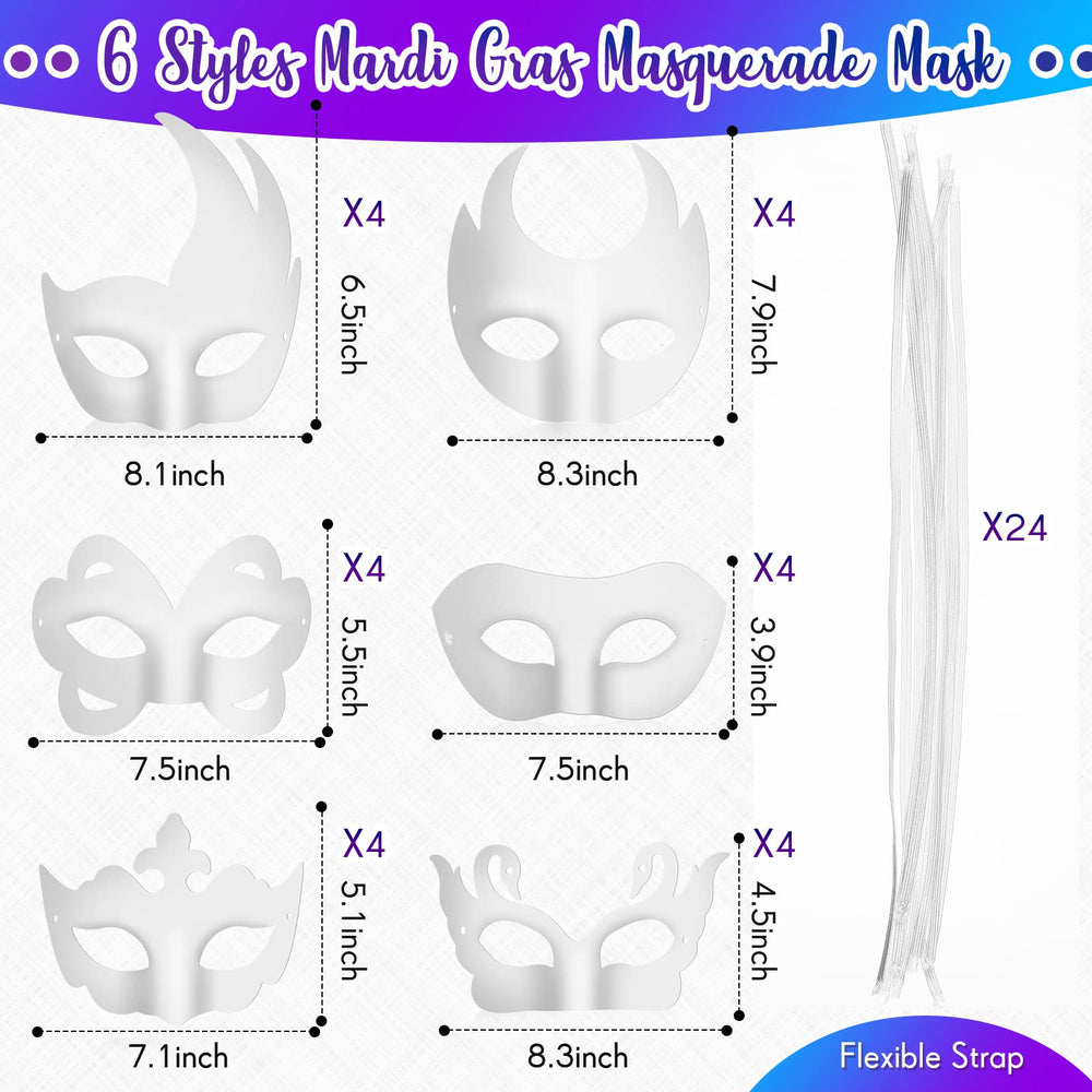 Leyndo mask ready for painting, white design suitable for DIY crafts.