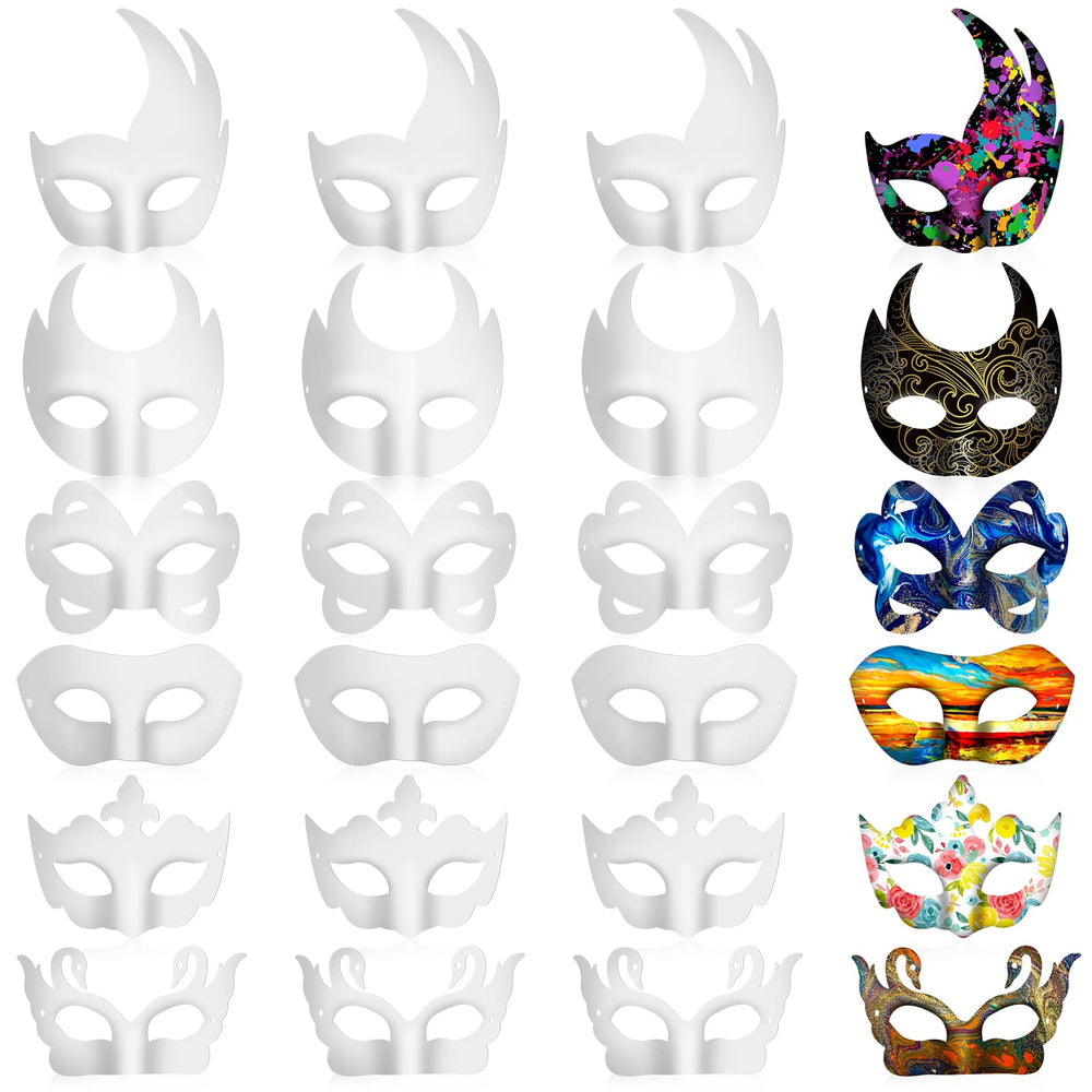 Leyndo half-face white mask, front view ideal for quick cosplay prep.