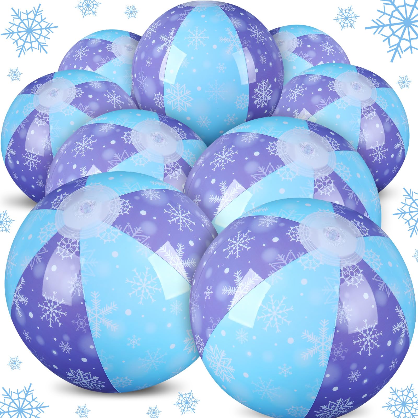 Leyndo snowflake beach ball, 7.87 inch, ideal for pool games and sunny days