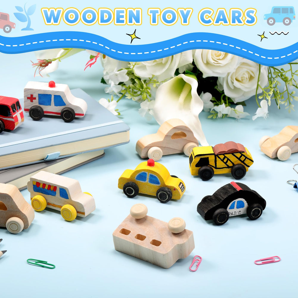 Leyndo wooden cars for kids DIY paint: sparks creativity and focus