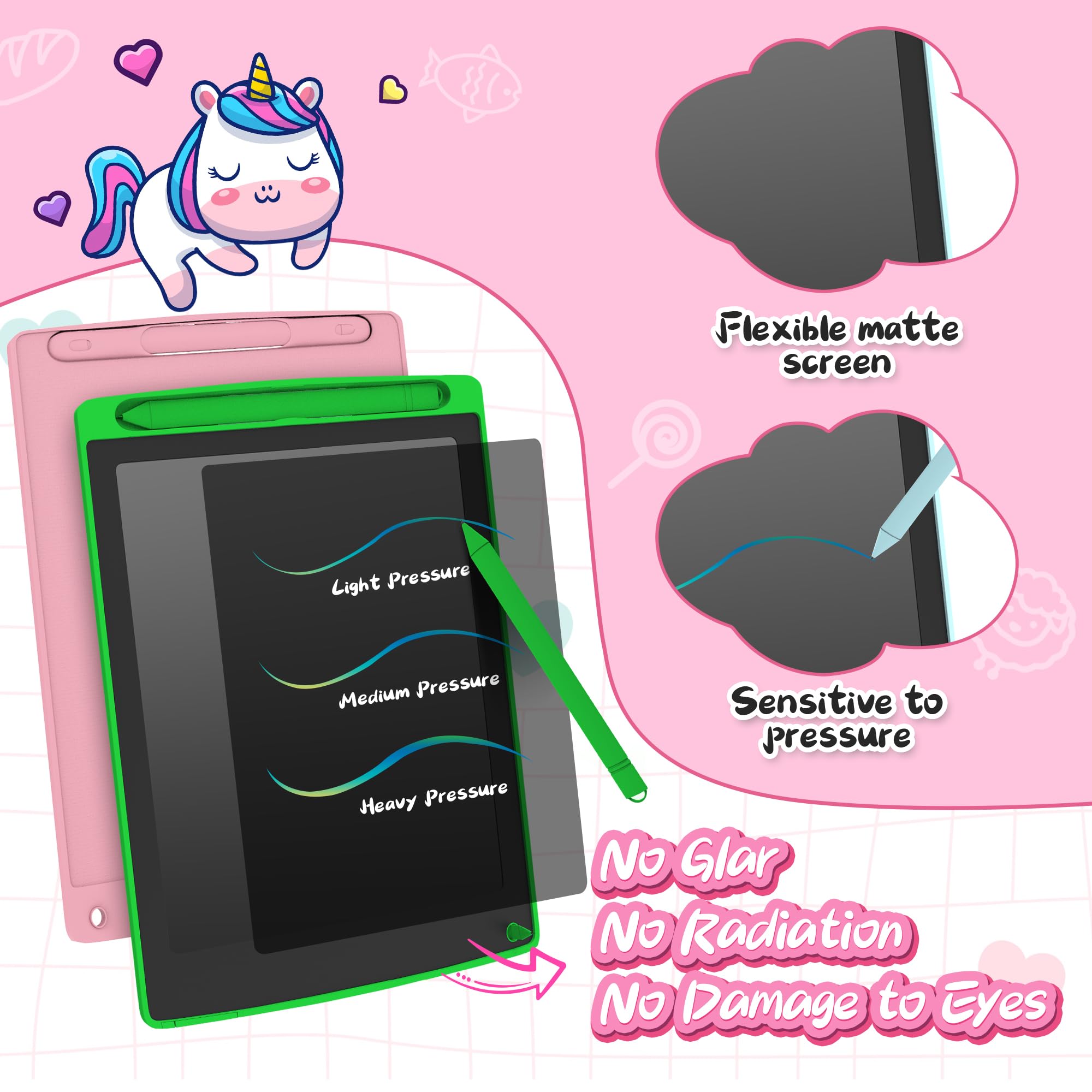 LEYAOYAO 3-pack LCD writing tablet in green ideal for learning on the go