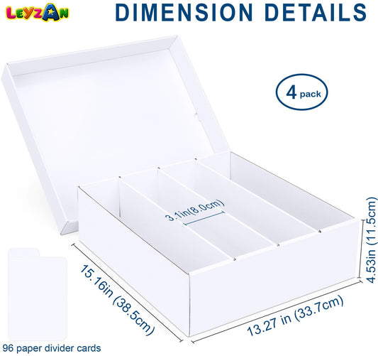 Leyzan storage box with dividers for easy card indexing and sorting.