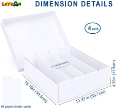 Leyzan storage box with dividers for easy card indexing and sorting.