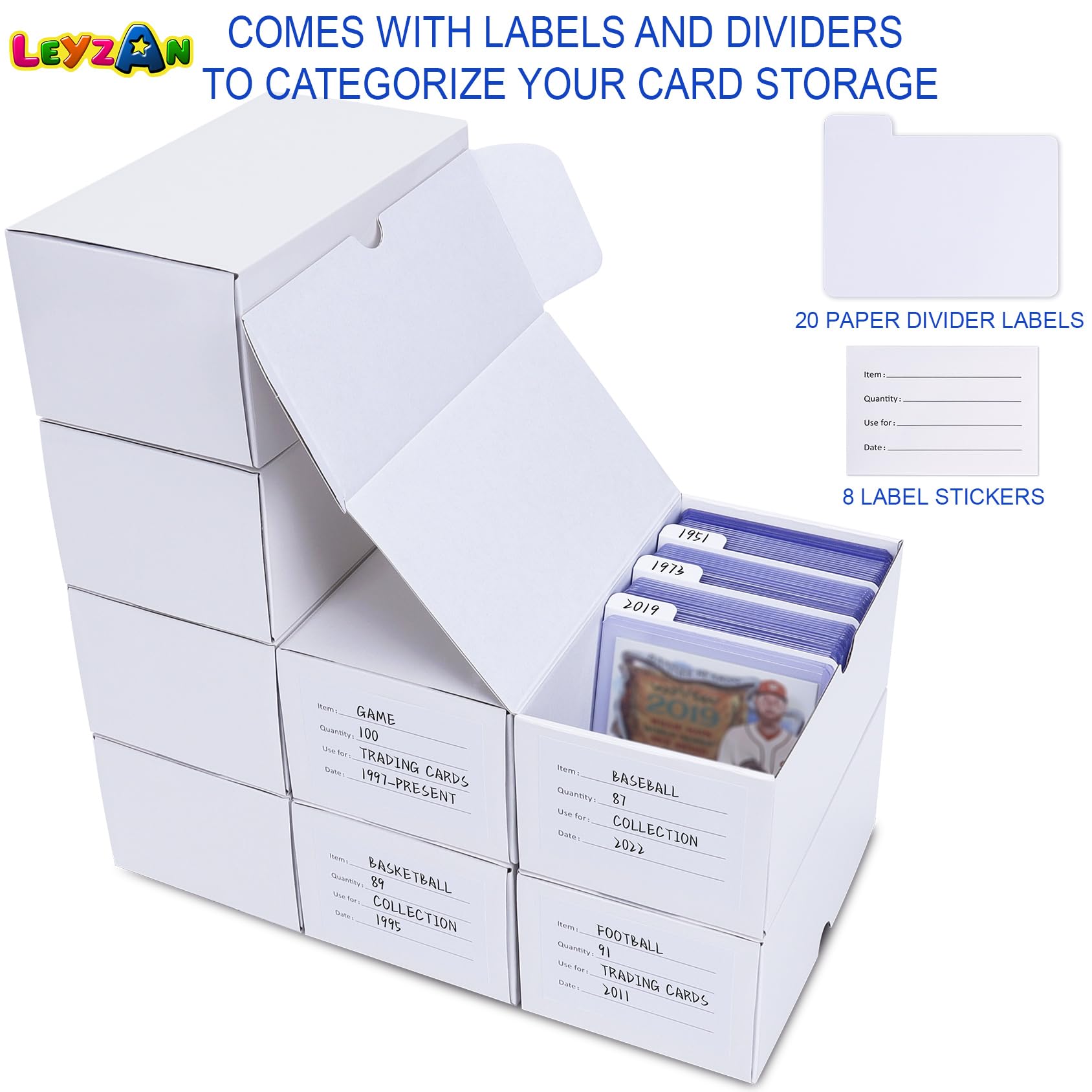 Leyzan labeled dividers let you sort by name or model at a glance.