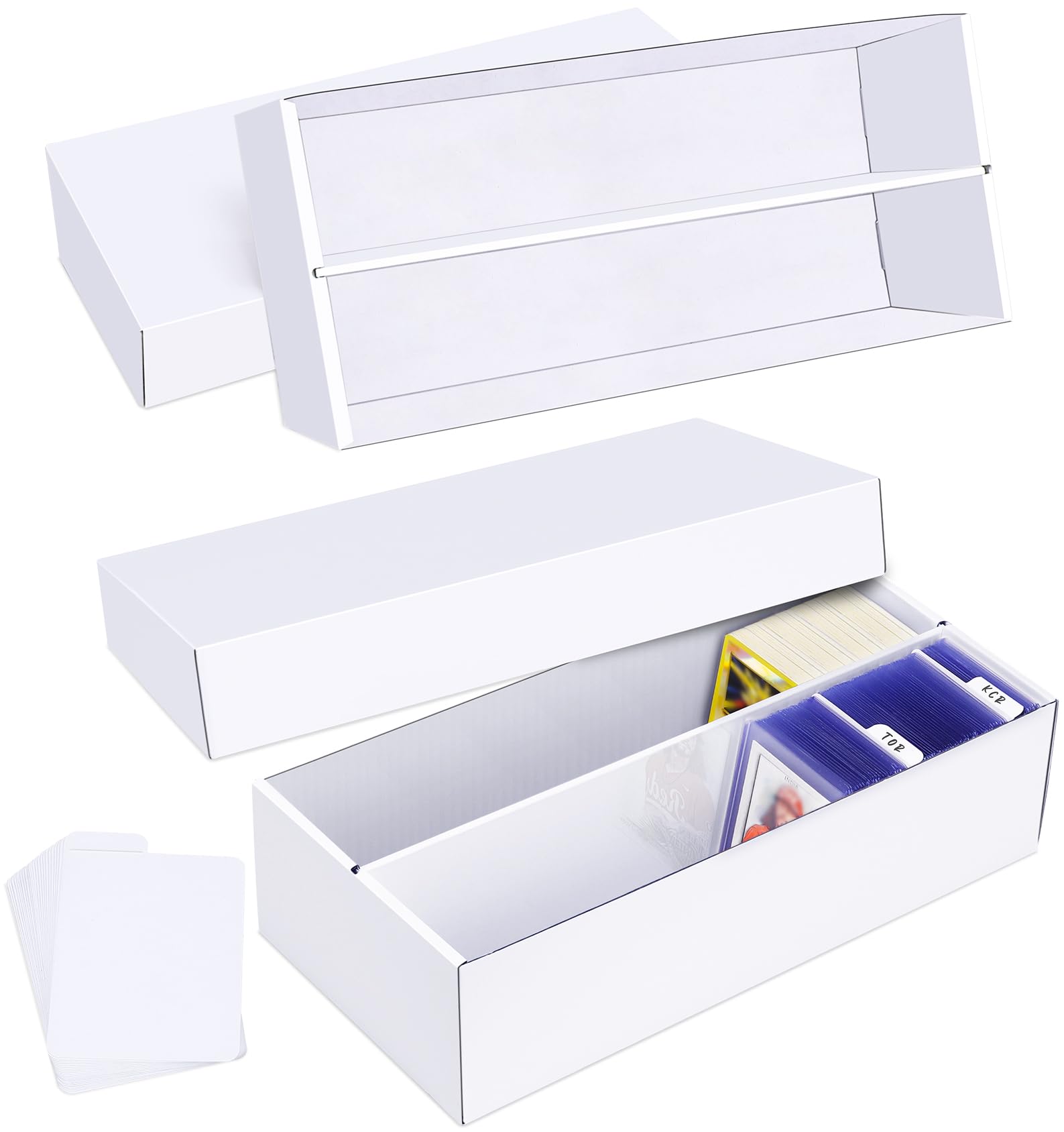 Leyzan trading card storage box 1600-count capacity keeps cards organized and accessible.