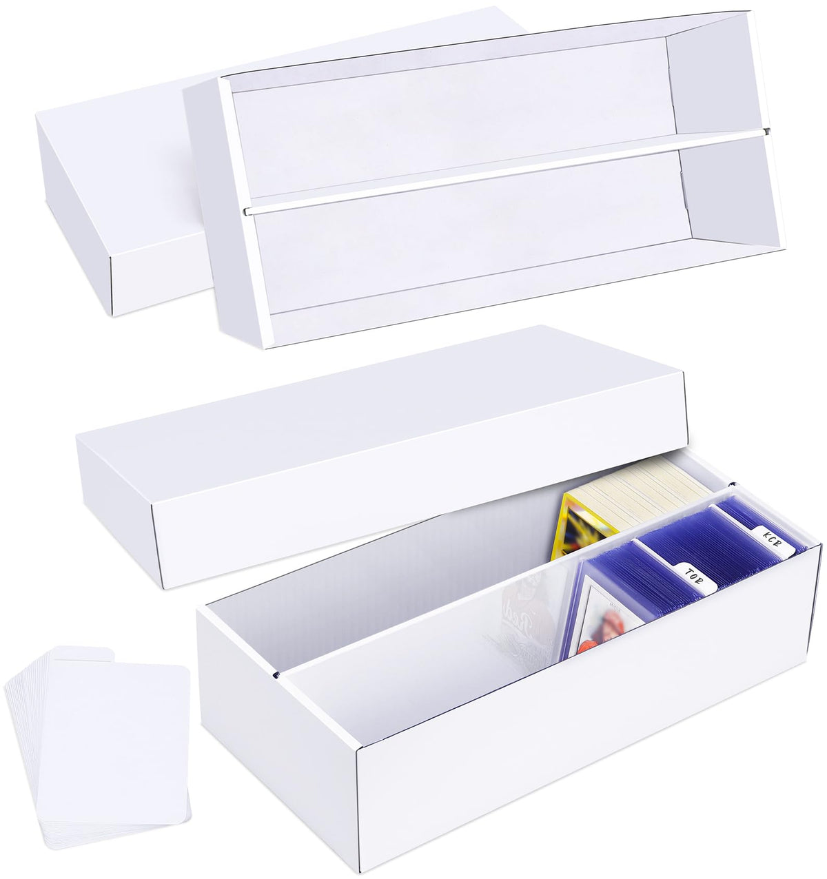 Leyzan trading card storage box 1600-count capacity keeps cards organized and accessible.