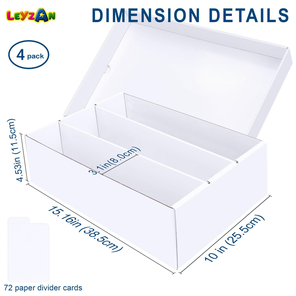 Leyzan stackable design saves shelf space while securely organizing bulk cards.