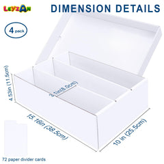Leyzan stackable design saves shelf space while securely organizing bulk cards.