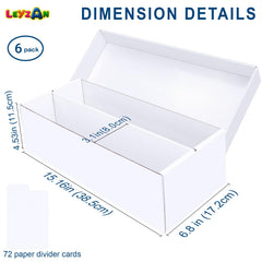 Leyzan 6-pack box with writable dividers for quick labeling