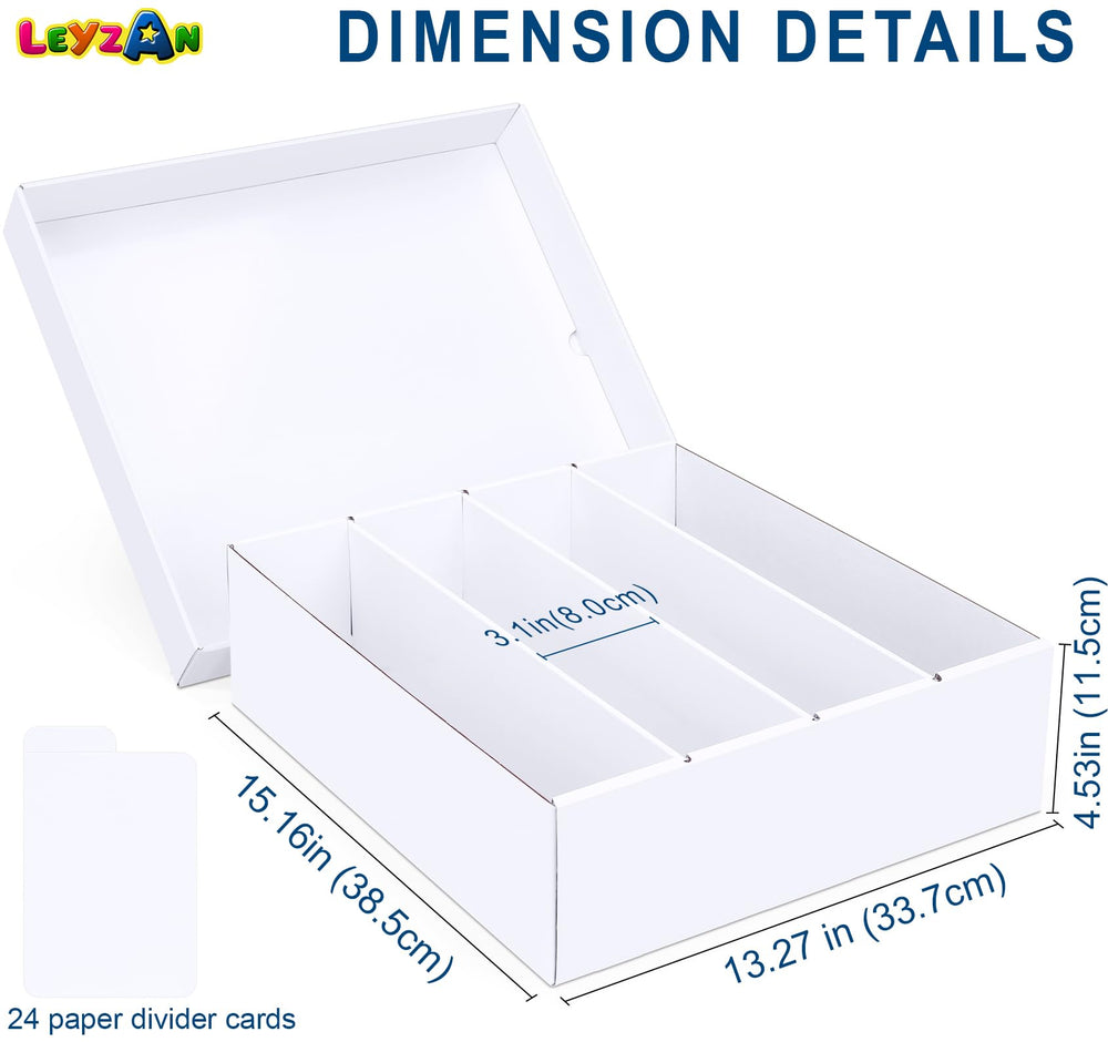 Leyzan trading card storage box dividers for organized, writable card indexing.