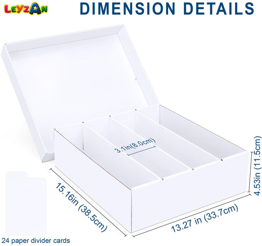 Leyzan trading card storage box dividers for organized, writable card indexing.